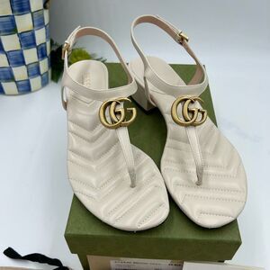 Women’s Gucci, GG Marmont Napa leather sandals size 39.5 made in Italy